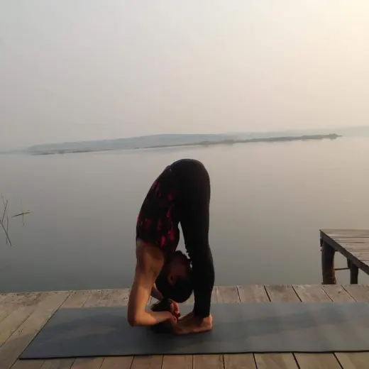 Yoga by the lake