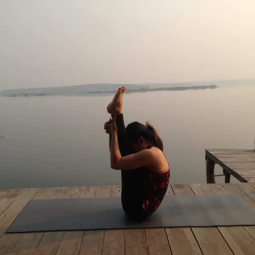 Yoga by the lake