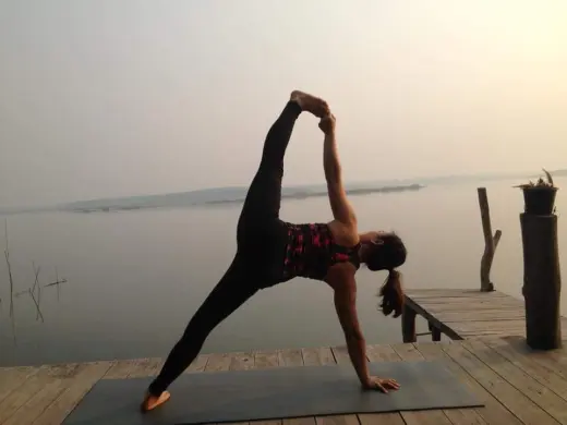 Yoga by the lake