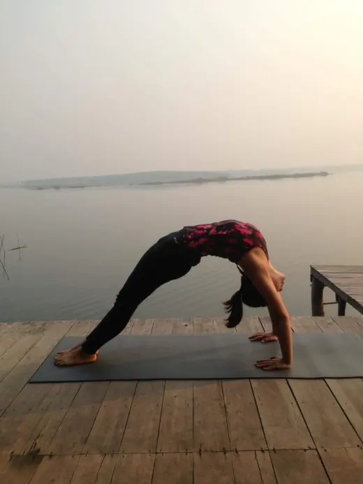 Yoga by the lake