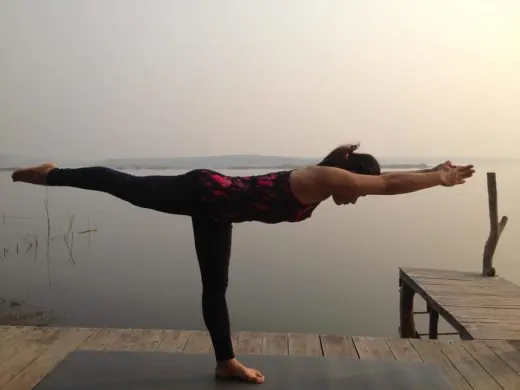 Yoga by the lake
